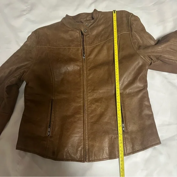 Juliano Celini Chic Brown Leather Jacket for Women size LG - Picture 10 of 16